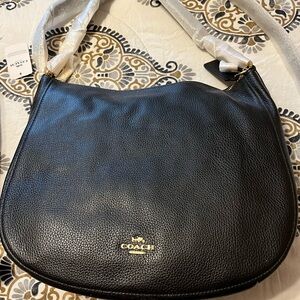 Coach Black Leather Hobo Bag